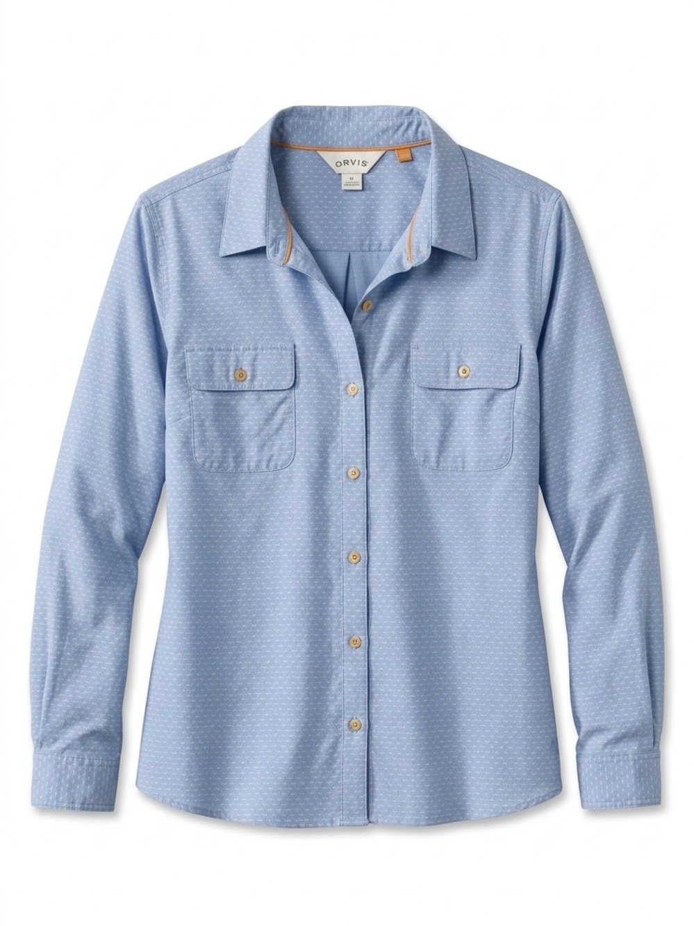 Orvis Light Blue Button-Down Shirt with Front Pockets - Picture 3 of 11